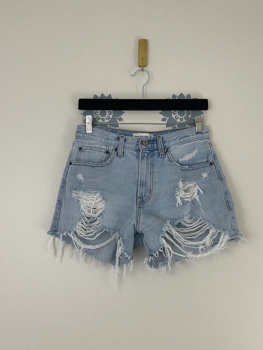 Abercrombie & Fitch Curve Love Mid Rise Boyfriend Denim Shorts Size 4/27
